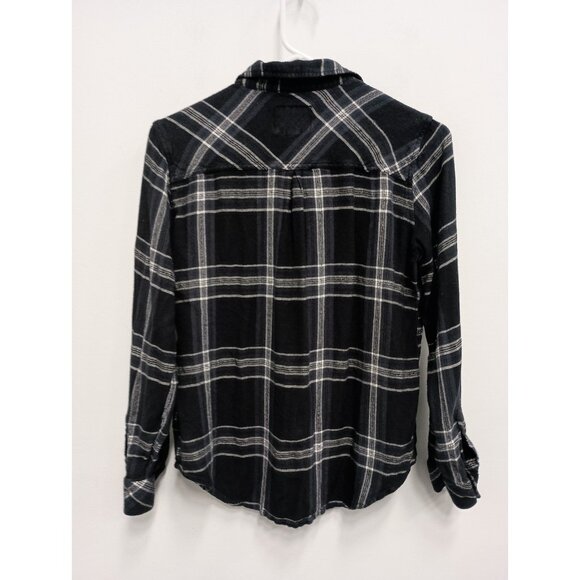 Rails Hunter Shirt Womens Medium Black Plaid Flannel Lurex Button Up Long Sleeve - Picture 9 of 11